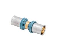 RACCORDO DIRITTO DOPPIO A PRESSARE PER TUBO MULTISTRATO UNIDELTA Ø32 x Ø32