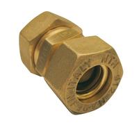 Raccordo diritto doppio per acqua e gas per Tubo in rame da 16-16 mm Ottone