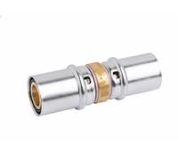 Raccordo diritto ridotto Ø40x32 in ottone nichelato per tubo multistrato PEX-AL