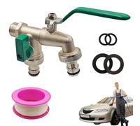 Raccordo Divisore Per Manichetta Da Giardino - Rubinetto Esterno con Doppia Uscita | Connettore Per Rubinetto A Due Vie Per Giardino Esterni Prato Balcone Lavanderia Cortile Bagno
