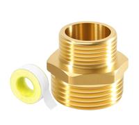 Raccordo doppio in ottone, 1 1/4 pollici x 1 1/2 pollici, filettatura esterna riduttore, 1 1/4" AG a 1 1/2" AG doppio nipplo ridotto, in ottone, per sistema di riscaldamento centralizzato, acqua calda