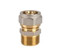 Raccordo Dritto a Compressione Maschio 20 x 1/2 in Ottone Nichelato per Tubi Multistrato - Tenuta Affidabile e Installazione Rapida - LEMAG SRL