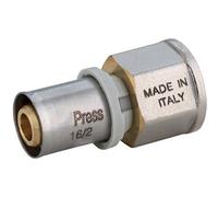 Raccordo dritto a pressare per multistrato 1/2`` F x 16 mm