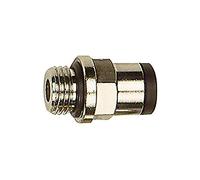 Raccordo dritto »click-clock«, M5 a., per tubo esterno Ø 3 mm, pressione di lavoro max. 16 bar, ottone nichelato