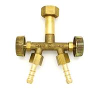 Raccordo due uscite con rubinetto di intercezione per bombola