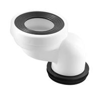 Raccordo Eccentrico per WC, Tubo di Collegamento Rigido per WC, Eccentrico Dritto Bocchetta di Collegamento per WC, PVC e Gomma, Bianco (100mm Sfalsamento)