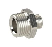 Raccordo filettato doppio, G 2 a., G 2 1/2 a., SW 80, ottone nichelato, pressione di lavoro max. 25 bar Max. 150 °C