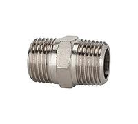 Raccordo filettato doppio, R 1/4 a, R 1/2 a, SW 22, ottone nichelato