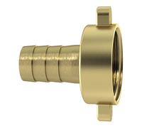 Raccordo filettato per tubo flessibile 2/3, G 1 1/4 x 25 mm, dado di raccordo, a tenuta piatta, versione leggera, ottone lucido