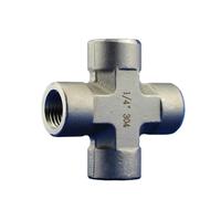 Raccordo for capezzolo a 4 vie forgiato ad alta pressione in acciaio inossidabile 320Bar 1/4 "1/2" Raccordo adattatore a croce con diametro uguale a croce femmina(1/4")