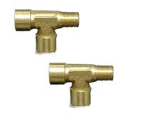 Raccordo for tubi a T in ottone Giunti filettati BSPP Martello in gomma di dimensioni multiple Confezione da 2(F F M,3/8inch)