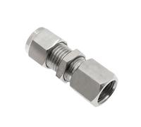 Raccordo for tubo a compressione con doppia ghiera in acciaio inossidabile 304, adattatore for connettore dritto a paratia con filettatura femmina o maschio(Female thread,PIPE 8MM_1/8")