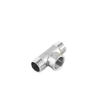Raccordo for tubo a T a 3 vie DN8/DN10/DN15/DN25 maschio+femmina+maschio filettato 3/4" 1" 1-1/2" BSPT filettato in acciaio inossidabile 304(Male to F to M G2)