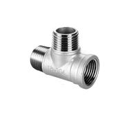 Raccordo for tubo a T a 3 vie filettato maschio DN6/DN8/DN15/DN25 1/4" 1/2" 3/4" 1" 1-1/4" BSP in acciaio inossidabile 304(Gold,1")