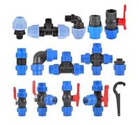 Raccordo for tubo di irrigazione del rubinetto in PVC da 20/25/32 mm, filettatura maschio-femmina, valvola rapida, raccordo for, diritto/a T/a gomito/valvola(Tee 25mm)