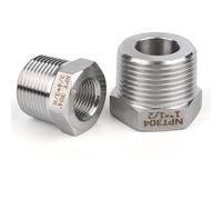 Raccordo for tubo filettato NPT PT in acciaio inossidabile 304 con boccola di riduzione ad alta pressione, 1/8 1/4 3/8 1/2 3/4 1 1-1/4 Adattatore 1 pz((M)3l4 to (F) 3l8,BSPT)