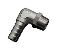 Raccordo for tubo flessibile a gomito maschio in ottone nichelato girevole a 360 gradi, adattatore for raccordo rapido(10mm Barb 3/8")