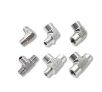 Raccordo for tubo forgiato ad alta pressione in acciaio inossidabile 304, raccordo a T a gomito femmina-maschio BSP da 1/8' 1/4' 3/8' 1/2' a 3 vie(Tee Male-Male-Male,NPT 304_1/4")
