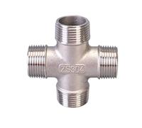 Raccordo for tubo in acciaio inossidabile con sdoppiatore a 4 vie, giunto a tre vie da 1/4" 3/8" 1/2" 3/4" 1" 1-1/4" 1-1/2" 2" maschio a croce(3/4")