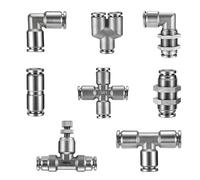 Raccordo for tubo pneumatico in acciaio inossidabile 304 da 14/16 mm, raccordo for tubo ad alta pressione e temperatura a sgancio rapido in metallo di qualità(PZA,6MM)