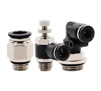 Raccordo for tubo pneumatico PC PL SL con anello di tenuta Connettore for tubo dell'aria G1/8 G1/4 G3/8 G1/2 Raccordi for tubi a sgancio rapido 1 pz(4-M5 (4mm-M5),PC)