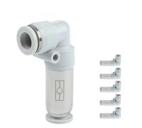 Raccordo for tubo pneumatico unidirezionale, raccordo for tubo flessibile dell'aria, valvola di ritegno a gomito, connettore rapido a innesto, set di raccordi a 90 gradi, 2 pezzi(SVPV8-8,2pcs)