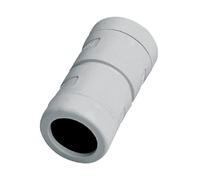 Raccordo giunto dritto per collegamento tra tubi rigidi, diametro 32 mm, lunghezza 76mm, IP67 impermeabile, per esterno, in PVC rigido, manicotto, per impianto elettrico fuori muro, grigio RAL7035