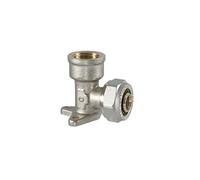 Raccordo gomito con staffa per multistrato a stringere 1/2" x 20mm