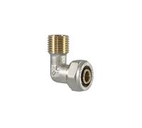 Raccordo gomito maschio per multistrato a stringere 1/2" x 16mm