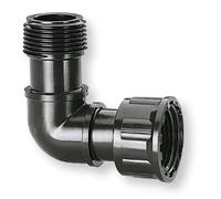 Claber 90807 Ø 1" (26 - 34 mm), Dado per raccordo gomito 90° da 1”, impermeabile, Filetto di ingresso e di uscita del diametro: 1 ", Nero