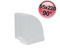 Raccordo gomito piano 90° per condotto rettangolare 55x220 mm per aria VMC capp