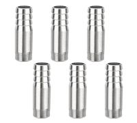 Raccordo in Acciaio Inox, 3/8" * 15.5mm Maschio Barb Splicer Mender Round Union Coupler Adapter per Rubinetto D'acqua,Tubi Molli, Pompa, Applicazioni Industriali (6 pezzi)