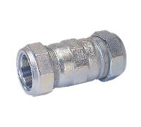 RACCORDO IN GHISA MONOGIUNTO A COMPRESSIONE F-F 1/2'' (21,3 MM) X 1/2'' (21,3 M
