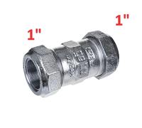 RACCORDO IN GHISA MONOGIUNTO A COMPRESSIONE F-F 1'' (33,7 MM) X 1'' (33,7 MM) PE