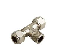 Raccordo in ottone a compressione pneumatica KT 1/8 1/4 3/8 1/2, filettatura R, parti pneumatiche, raccordi per tubi, raccordo aria, 10 pezzi/lotto (KT4-02 4mm R1-4)