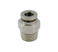 Raccordo Innesto Rapido Dritto per Tubo Ø 6 mm Filetto Maschio 1/4" - Conf.10 pezzi
