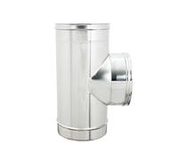 Raccordo inox a T braga MF da 160mm codino F AISI 304