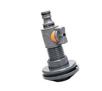 Raccordo liquido con leva di comando per contenitore grande, 1/2", 1/2" | Nipplo standard per tubo da 16 mm e regolatore diritto per secchio o drenaggio di grandi contenitori