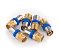 Raccordo maschio Ø16-1/2 per multistrato a pressare | Confezione da 6 pezzi | Connessione resistente e durevole | Ideale per impianti idraulici | Facile installazione | QUICK PLOMBERIE