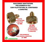 RACCORDO PER BOMBOLE DI GAS R32 BOMBOLA 5KG FILETTATURA A SX