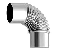 Raccordo per canna fumaria in acciaio inox, Tubo Gomito 90° Scarico Acciaio Inox, Stufa Canna Fumaria Termoresistente, Filettato Ø 50mm 60mm 70mm 80mm 110mm 120mm(7cm)