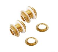 Raccordo per paratia in ottone con guarnizione in silicone, 2 pezzi, utilizzato in serbatoi d'acqua, pompe dell'acqua e torri dell'acqua per un collegamento sicuro (4 cm)