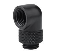 Raccordo per Raffreddamento ad Acqua,Robusto Raccordo per Tubo in Ottone Angolo di 90 Gradi Rotante G1/4 Filettatura per Tubo a Gomito Connettore in Ottone Cromato per PC estrutura (Nero)