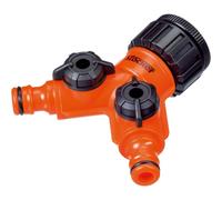 Raccordo per rubinetto Stocker a 2 uscite 1/2 3/4