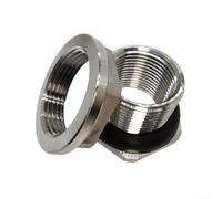 Raccordo per serbatoio da paratia senza saldatura, in acciaio inossidabile 304, per serbatoi di birra fatta in casa, con doppia filettatura interna femmina da 2 e 3/4, guarnizione nera per un