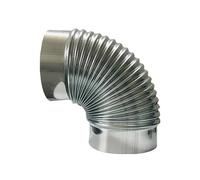 Raccordo per tubi in acciaio inox affumicato a gomito per stufe a gomito per camini e applicazioni di scarico da cucina Raccordo per tubo di scarico