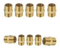 Raccordo per tubi maschio-maschio in ottone resistente alla corrosione, adattatore sigillato a secco ad alta pressione antiruggine per tubo da giardino e acqua potabile 10 pezzi M1″