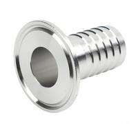 Raccordo per tubi sanitari SS304 con tre morsetti da 1,5" e puntale OD 50,5 mm con estremità a spillo da 1" compatibile con le linee di plastica di gomma del tubo flessibile