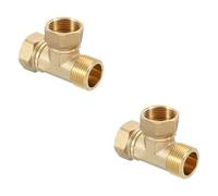 Raccordo per tubo a T in ottone a 3 vie con connettore a T, adattatore a forma di T, deviatore per tubo da giardino, filtri dell'acqua e rubinetto Female x Female x Male 20mm*20mm*25mm