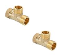 Raccordo per tubo a T in ottone a 3 vie con connettore a T, adattatore a forma di T, deviatore per tubo da giardino, filtri dell'acqua e rubinetto Male x Male x Female 20mm*20mm*25mm